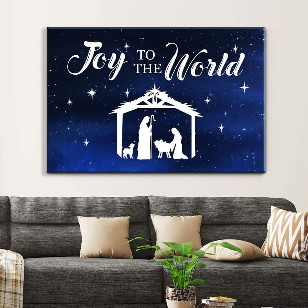 Christian Canvas Wall Art Joy To The World Nativity Scene Christian Canvas Wall Art Joy To The World Nativity Scene