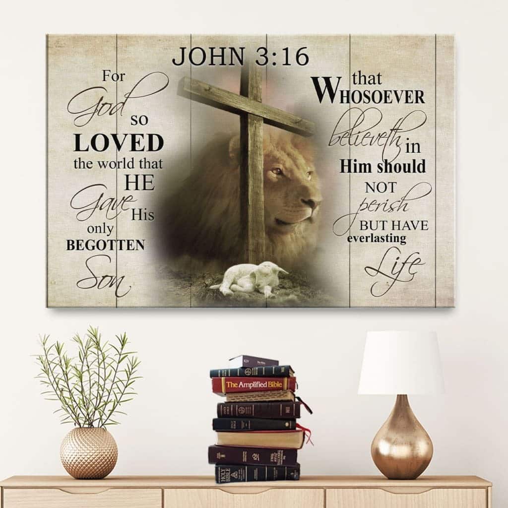 Christian Canvas Wall Art John 3:16 For God So Loved The World Christian Canvas Wall Art John 3:16 For God So Loved The World