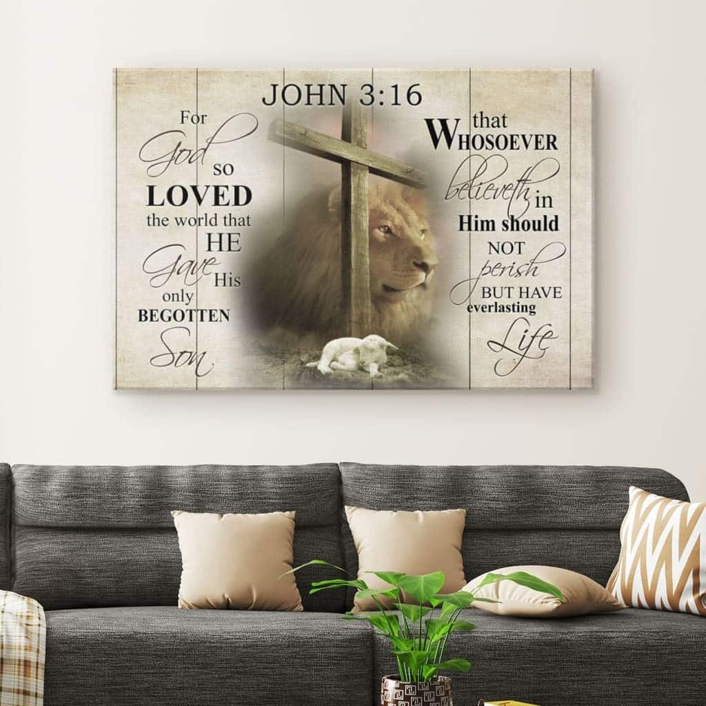 Christian Canvas Wall Art John 3:16 For God So Loved The World Christian Canvas Wall Art John 3:16 For God So Loved The World
