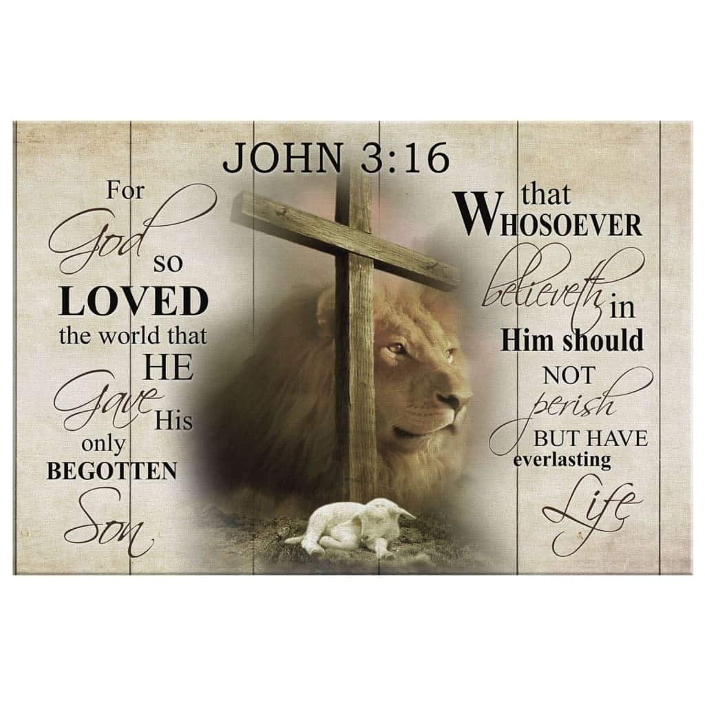 Christian Canvas Wall Art John 3:16 For God So Loved The World Christian Canvas Wall Art John 3:16 For God So Loved The World