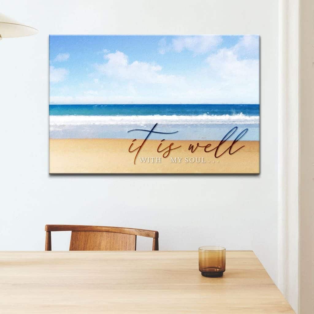 Christian Canvas Wall Art It Is Well With My Soul Beach Coastal Christian Canvas Wall Art It Is Well With My Soul Beach Coastal