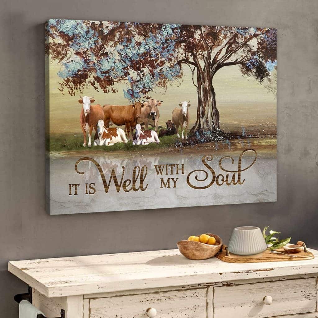 Christian Canvas Wall Art It Is Well With My Soul Farmhouse Style Christian Canvas Wall Art It Is Well With My Soul Farmhouse Style