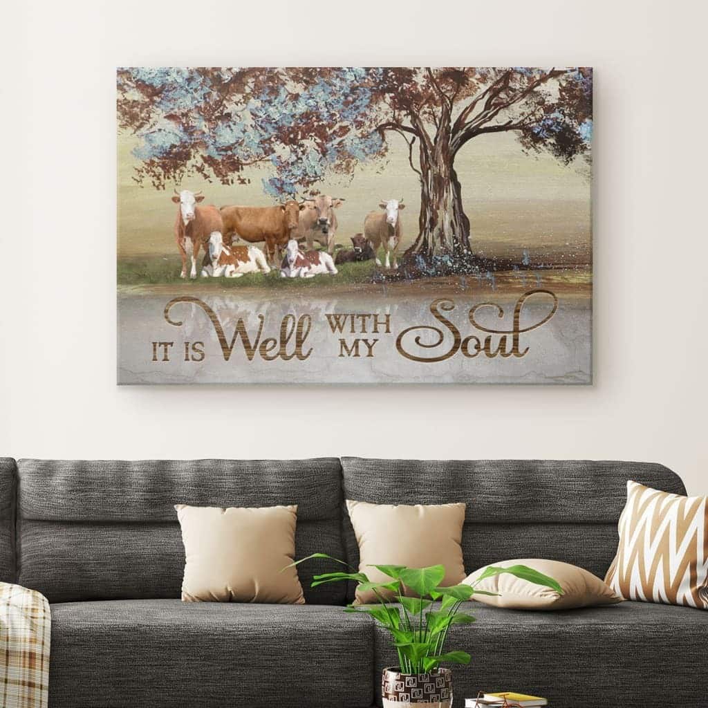 Christian Canvas Wall Art It Is Well With My Soul Farmhouse Style Christian Canvas Wall Art It Is Well With My Soul Farmhouse Style