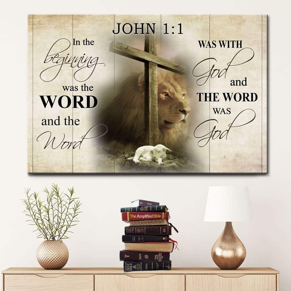 Christian Canvas Wall Art In The Beginning Was The Word John 1:1 Christian Canvas Wall Art In The Beginning Was The Word John 1:1