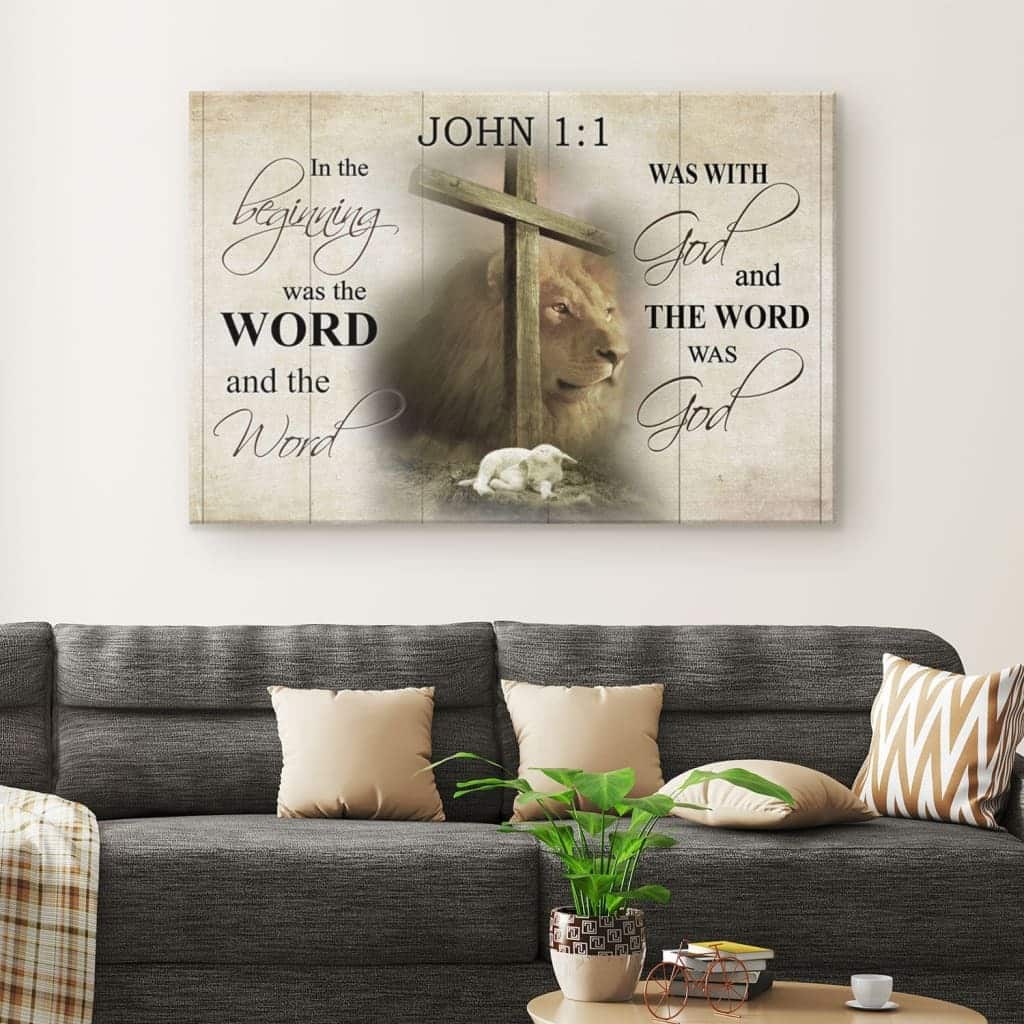 Christian Canvas Wall Art In The Beginning Was The Word John 1:1 Christian Canvas Wall Art In The Beginning Was The Word John 1:1