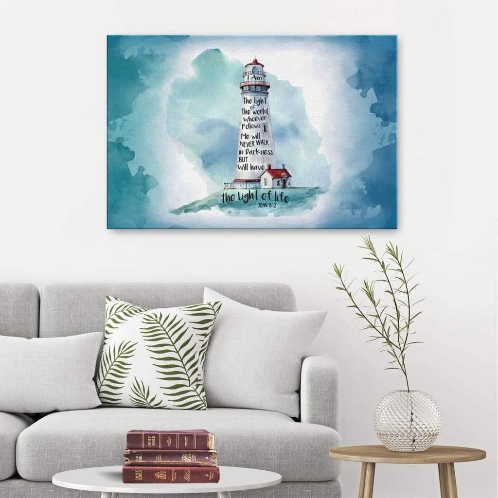 Christian Canvas Wall Art I Am The Light Of The World John 8:12 Christian Canvas Wall Art I Am The Light Of The World John 8:12
