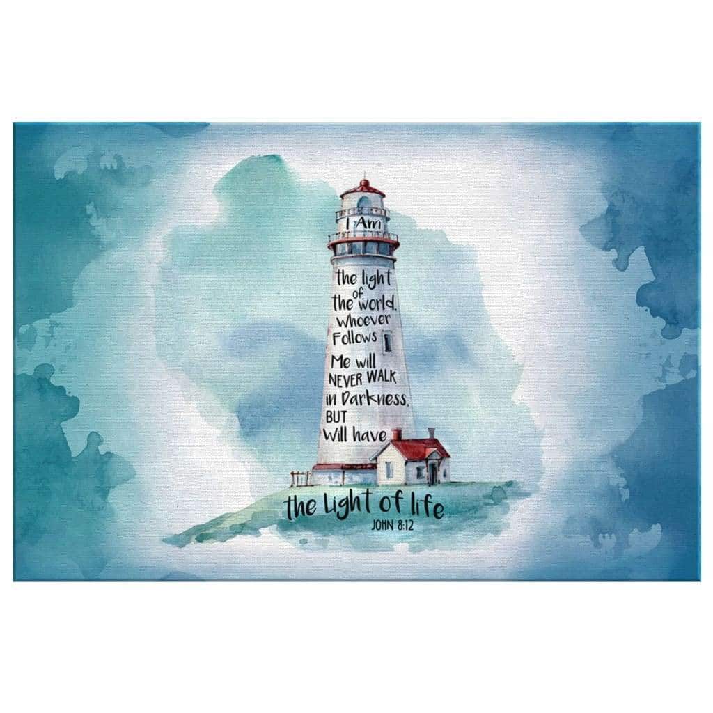 Christian Canvas Wall Art I Am The Light Of The World John 8:12 Christian Canvas Wall Art I Am The Light Of The World John 8:12