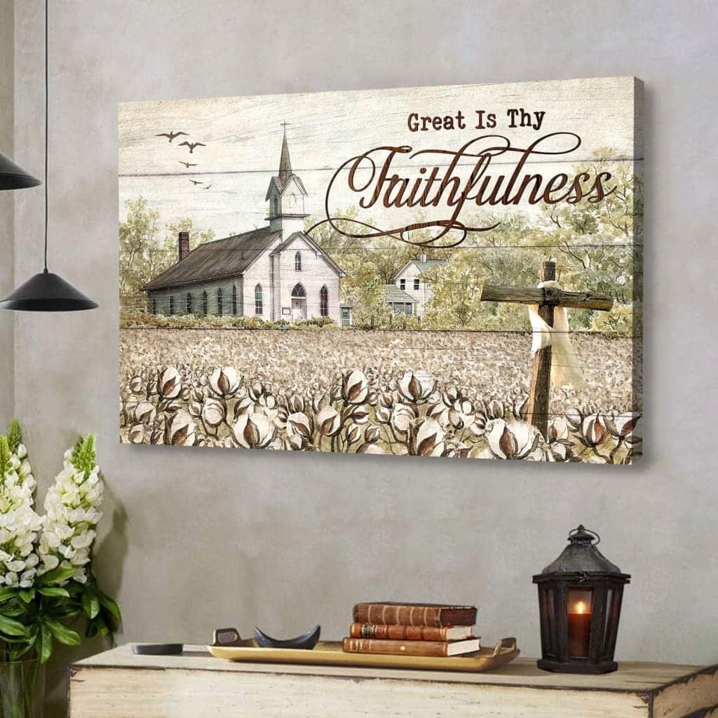 Vintage Christian Canvas Wall Art Great Is Thy Faithfulness Vintage Christian Canvas Wall Art Great Is Thy Faithfulness
