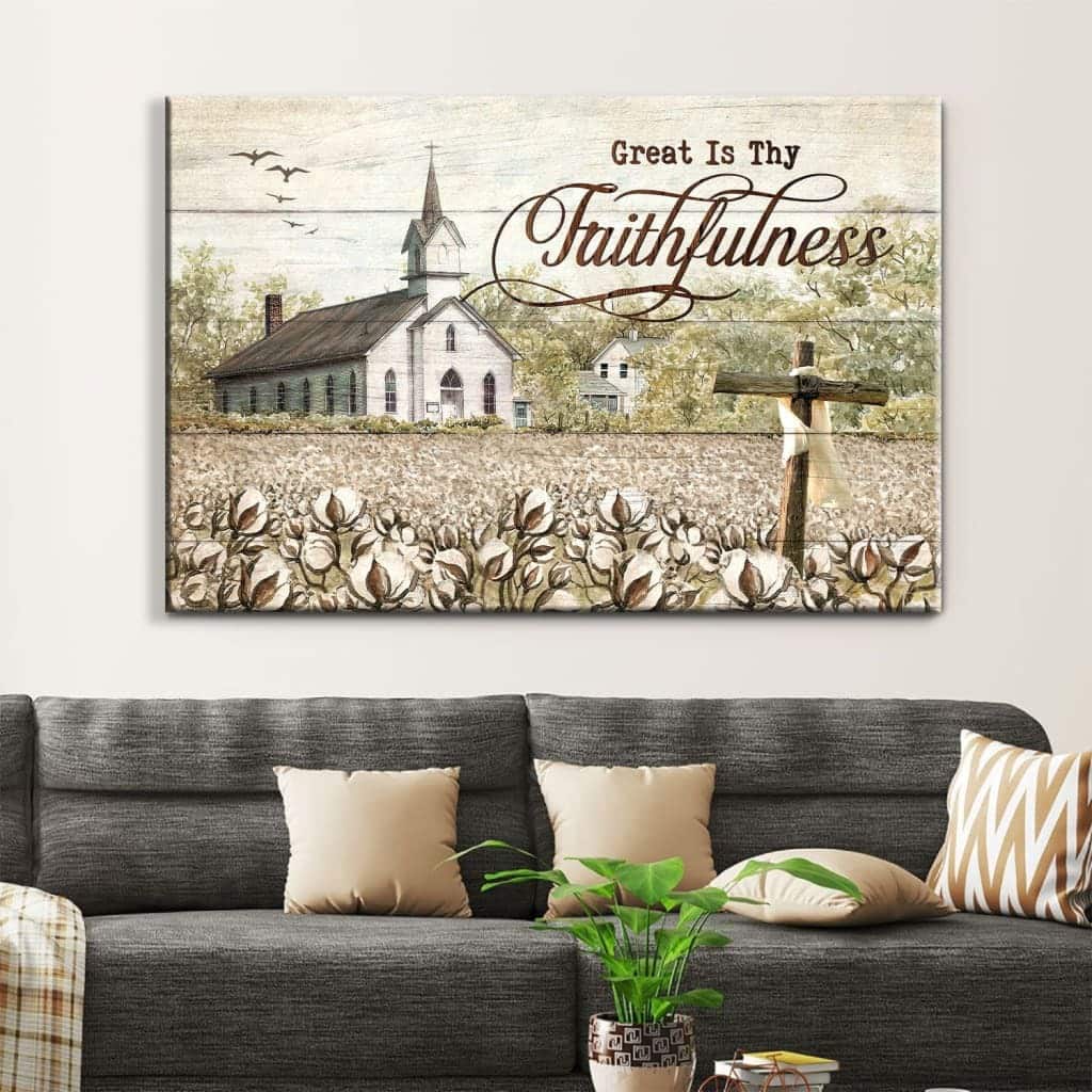 Vintage Christian Canvas Wall Art Great Is Thy Faithfulness Vintage Christian Canvas Wall Art Great Is Thy Faithfulness