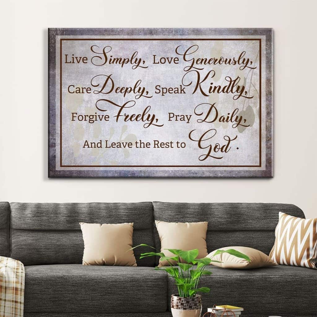Christian Canvas Wall Art Leave The Rest To God Christian Canvas Wall Art Leave The Rest To God