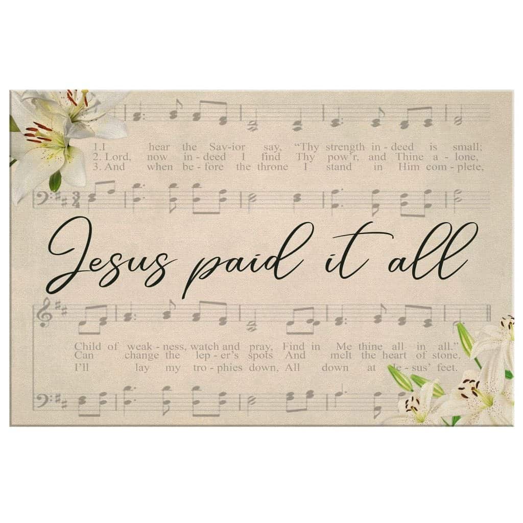 Vintage Christian Canvas Wall Art Jesus Paid It All Vintage Christian Canvas Wall Art Jesus Paid It All
