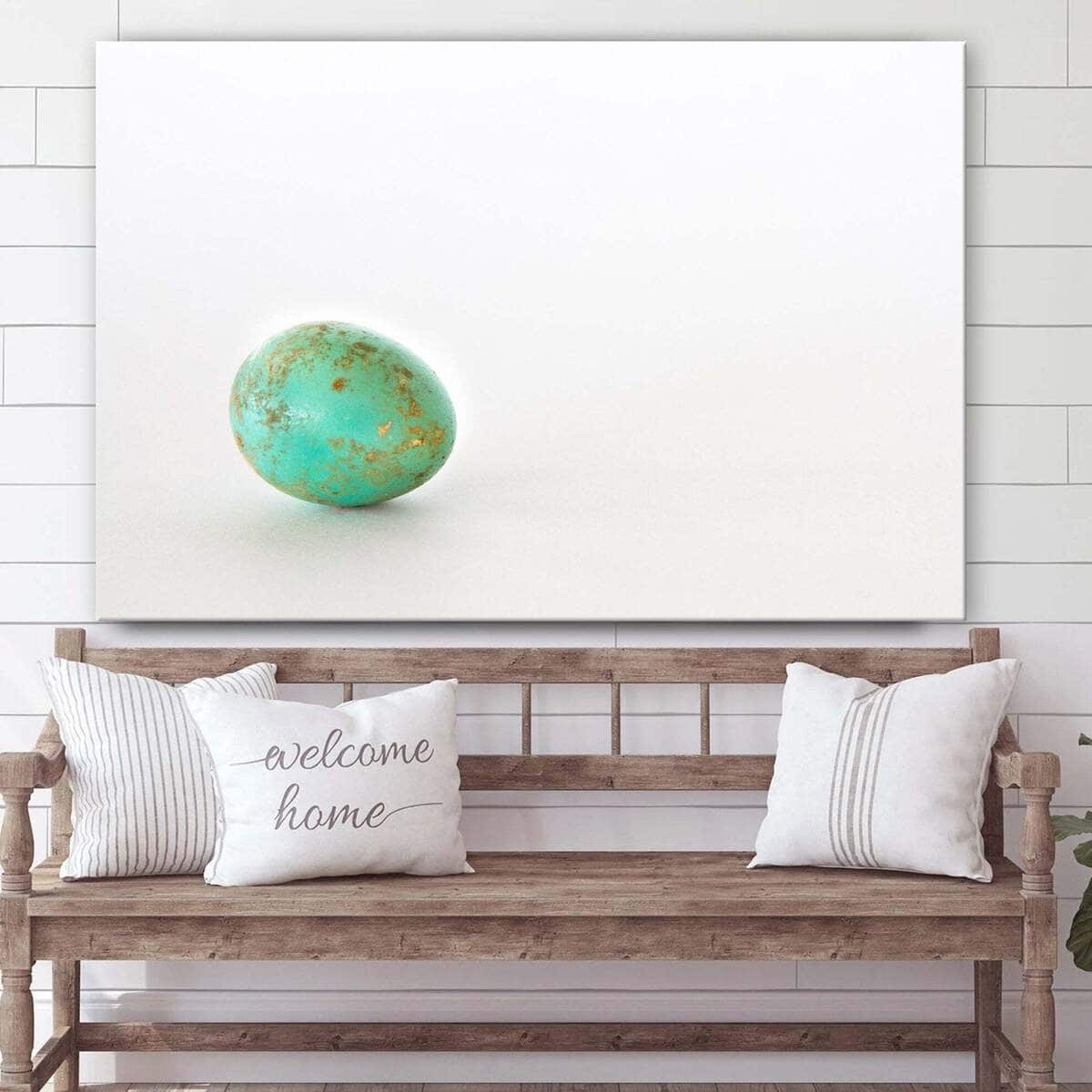 Easter Christian Canvas Wall Art Blue And Gold Egg Easter Christian Canvas Wall Art Blue And Gold Egg