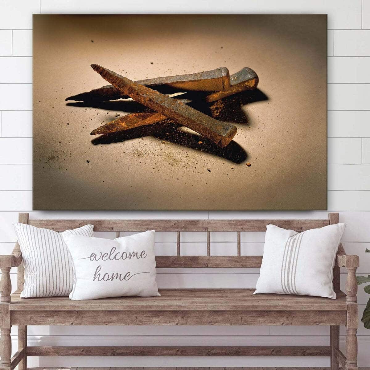 Christian Canvas Wall Art Crucifixion Nails Christian Canvas Wall Art Crucifixion Nails