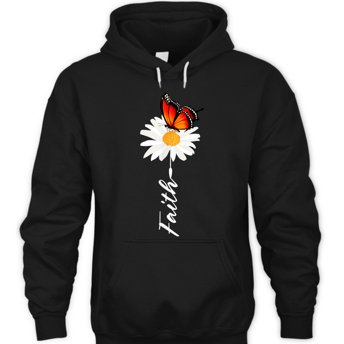 Faith With Butterfly And Daisy Flower T-Shirt Perfect Gift For Believers