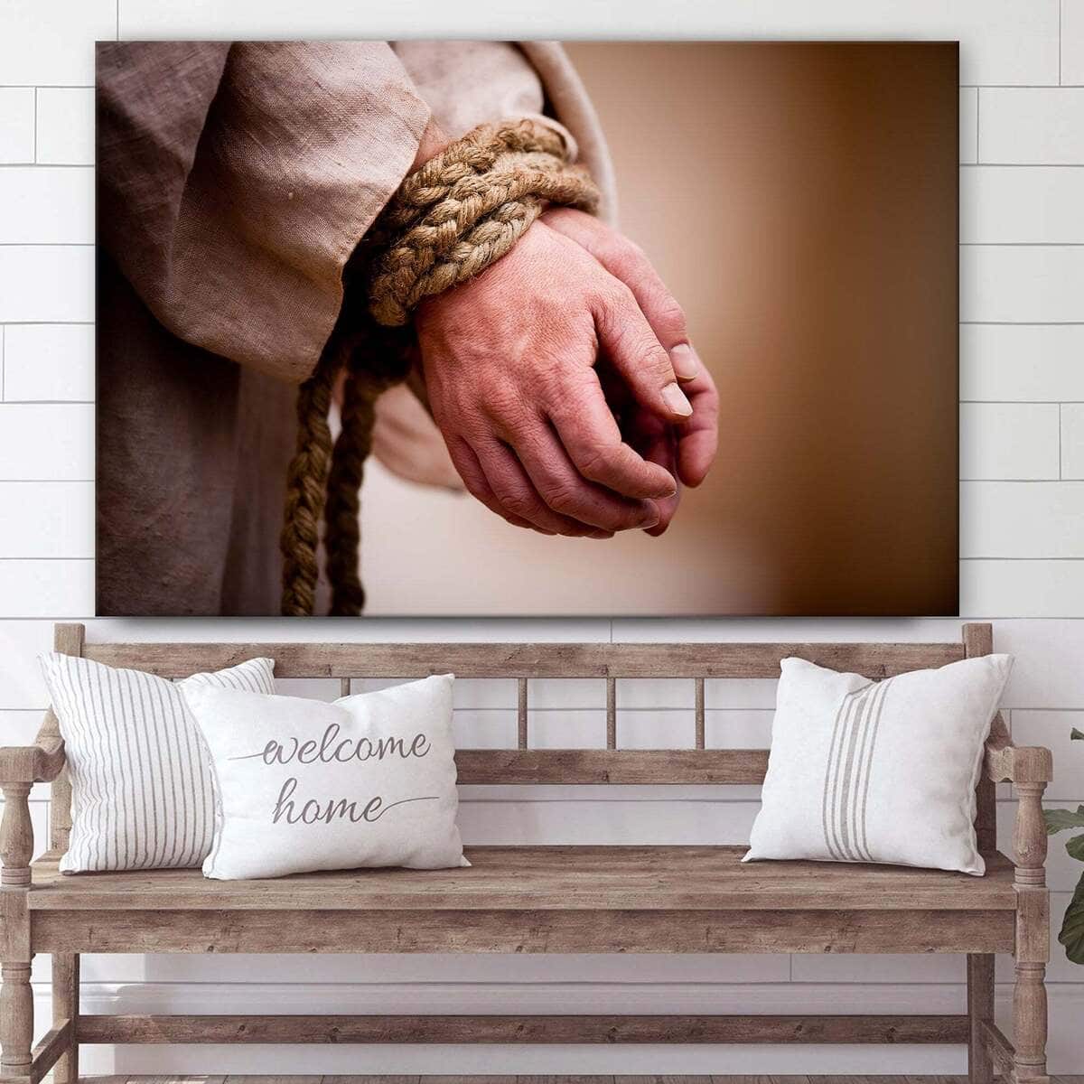 Christian Canvas Wall Art Christ’s Hands Being Bound Christian Canvas Wall Art Christ’s Hands Being Bound