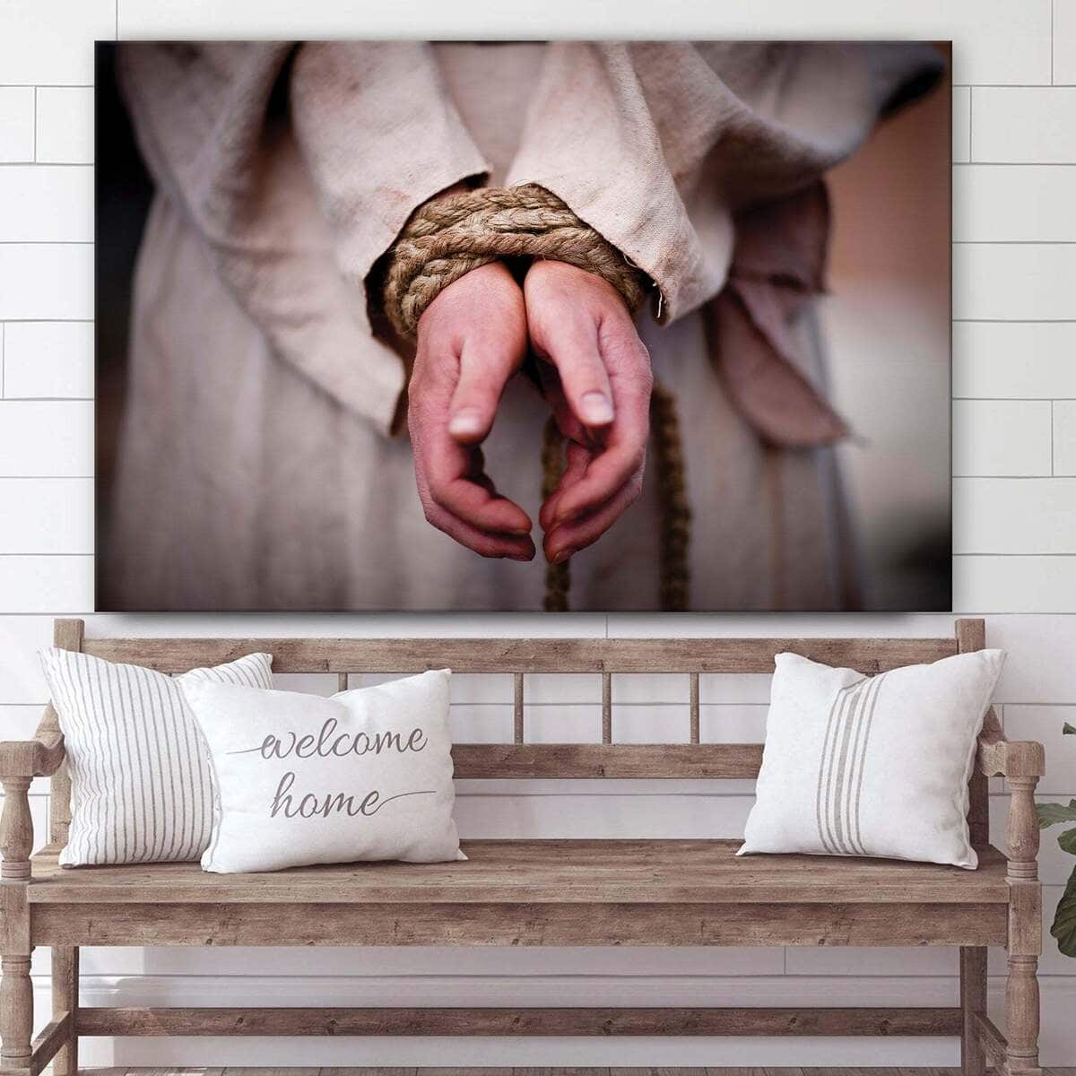 Christian Canvas Wall Art Christ's Hands Bound Christian Canvas Wall Art Christ's Hands Bound