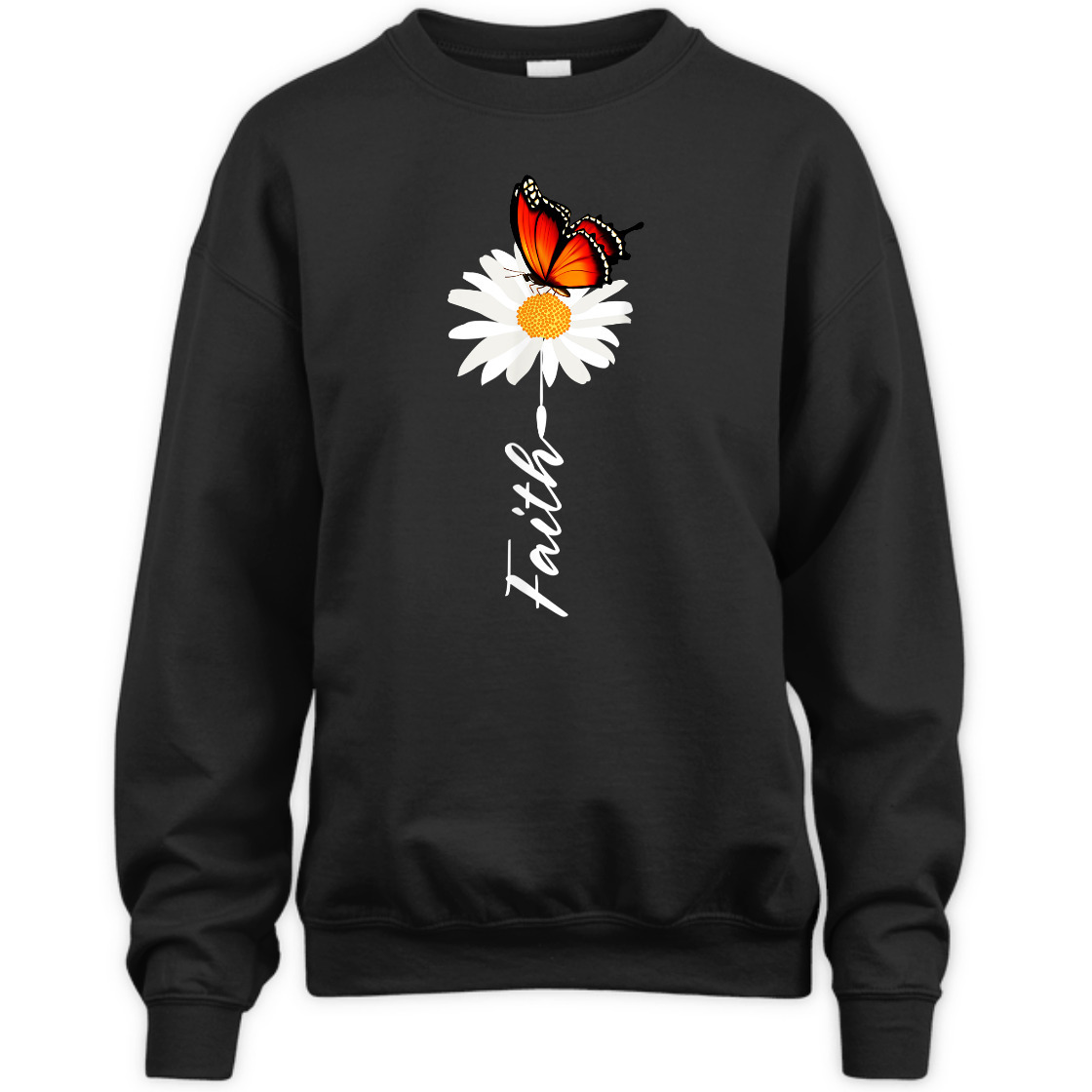 Faith With Butterfly And Daisy Flower T-Shirt Perfect Gift For Believers