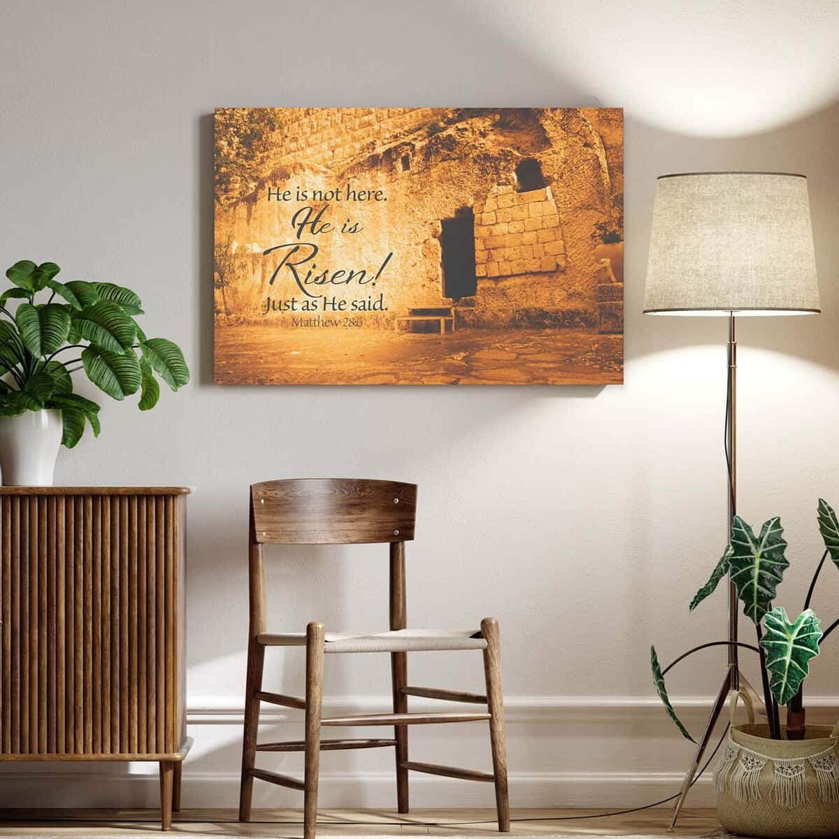 Christian Canvas Wall Art He Is Risen Garden Tomb Christian Canvas Wall Art He Is Risen Garden Tomb