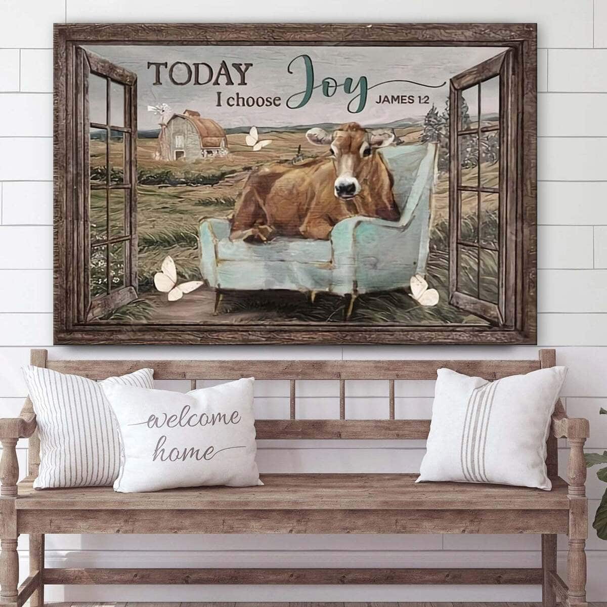 Christian James 1:2 Today I Choose Joy Canvas Wall Art Gift For Farmers Christian James 1:2 Today I Choose Joy Canvas Wall Art Gift For Farmers