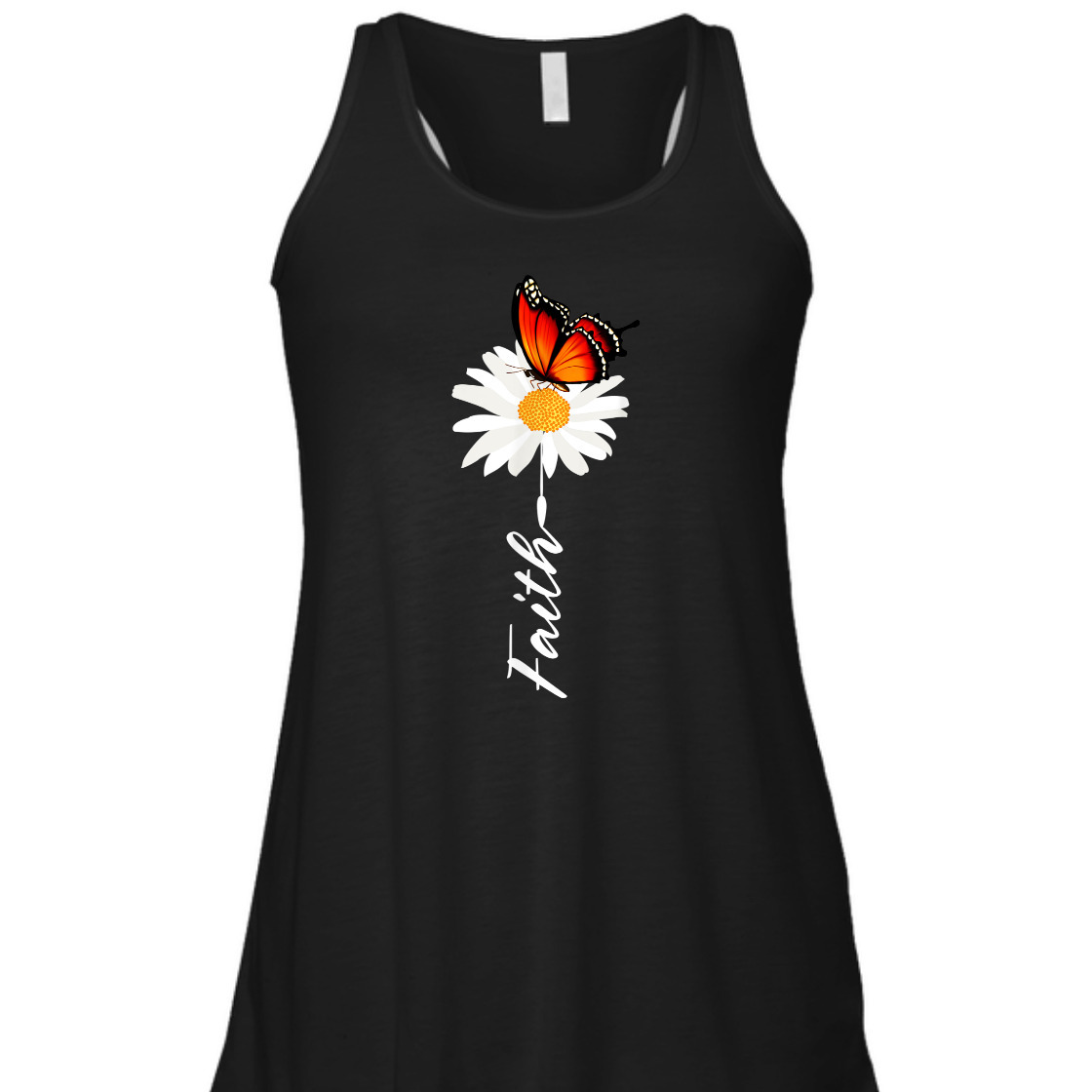 Faith With Butterfly And Daisy Flower T-Shirt Perfect Gift For Believers