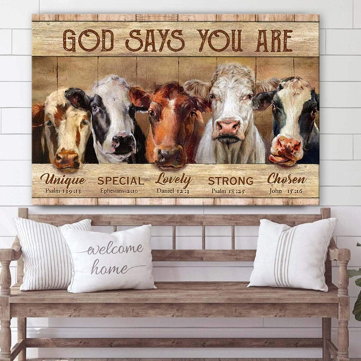 Christian God Says You Are Canvas Wall Art Cow Christian God Says You Are Canvas Wall Art Cow