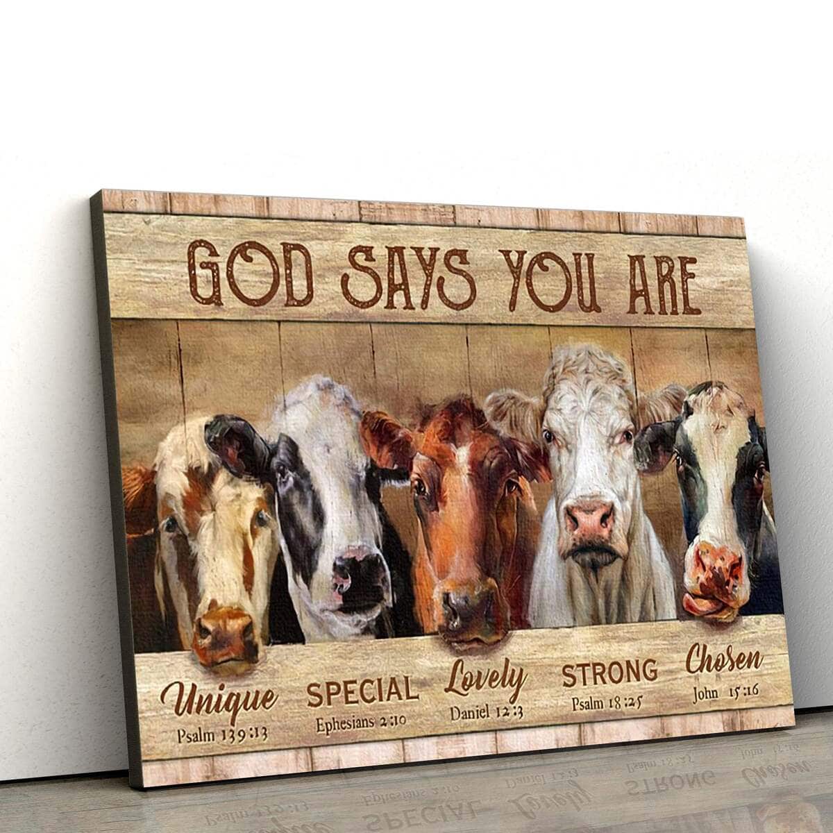 Christian God Says You Are Canvas Wall Art Cow Christian God Says You Are Canvas Wall Art Cow