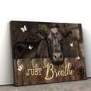 Christian Just Breathe Canvas Wall Art Cow