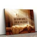 Christian Canvas Wall Art He Is Not Here For He Has Risen