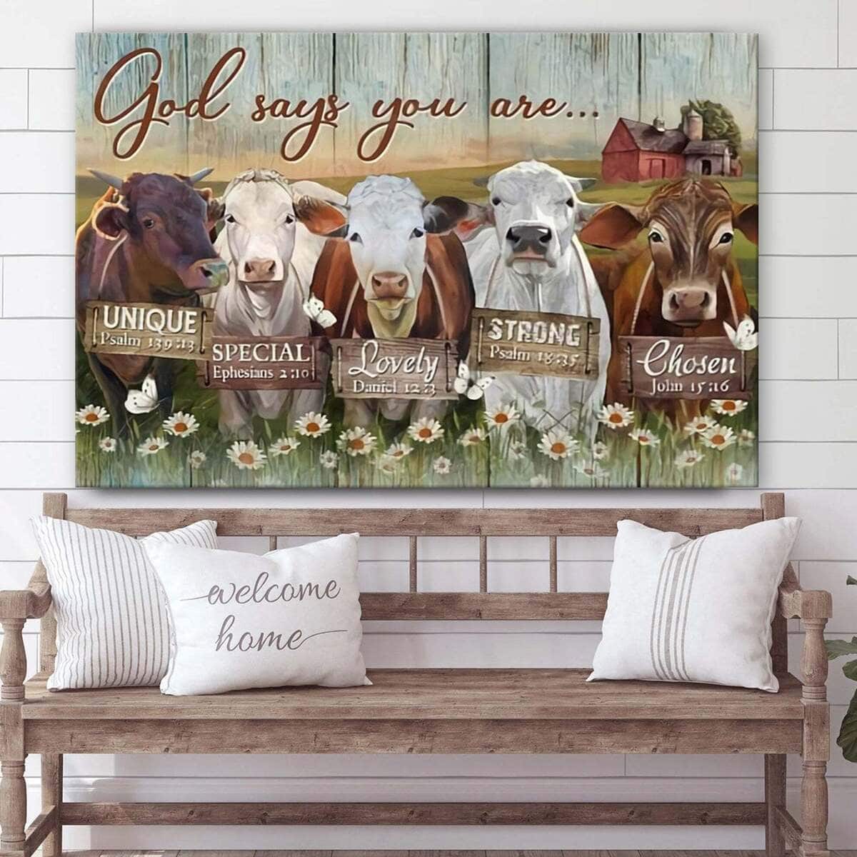 Christian God Says You Are Canvas Wall Art Cow Unique Special Christian God Says You Are Canvas Wall Art Cow Unique Special