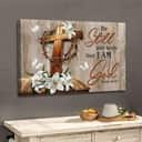 Christian Psalm 46:10 Be Still & Know That I Am God Canvas Wall Art Wooden Cross Lily