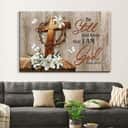 Christian Psalm 46:10 Be Still & Know That I Am God Canvas Wall Art Wooden Cross Lily
