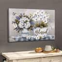 Christian Simply Blessed Canvas Wall Art Floral
