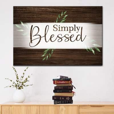 Christian Simply Blessed Canvas Wall Art