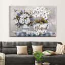 Christian Simply Blessed Canvas Wall Art Floral