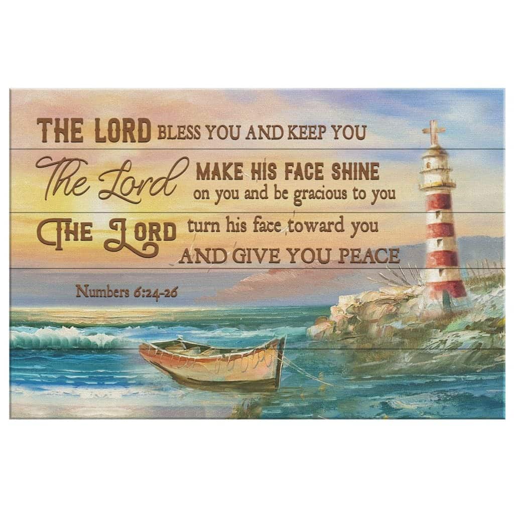 Christian Canvas Wall Art The Lord Bless You And Keep You Numbers 6:24-26 Christian Canvas Wall Art The Lord Bless You And Keep You Numbers 6:24-26