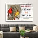 Christian Psalm 46:10 Be Still & Know That I Am God Canvas Wall Art Cardinal