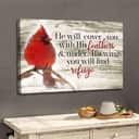 Christian Canvas Wall Art Psalm 91:4 He Will Cover You With His Feathers Cardinal Christian Canvas Wall Art Psalm 91:4 He Will Cover You With His Feathers Cardinal