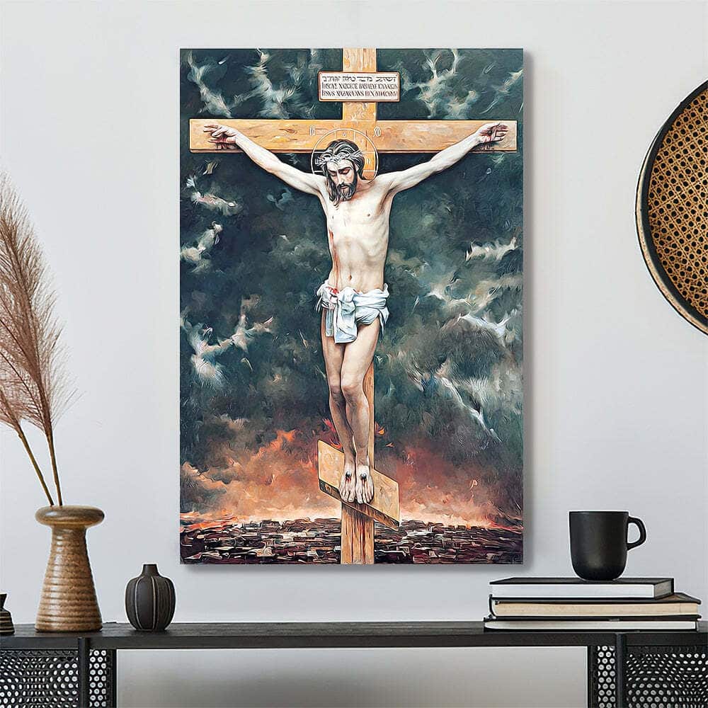 Christian Jesus And The Cross Canvas Print Christian Jesus And The Cross Canvas Print