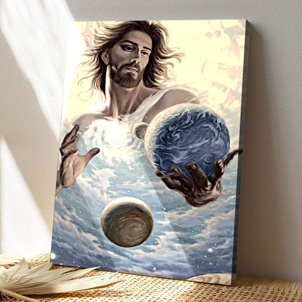 Christian The Hands Of Jesus Holding Planet Earth Canvas Print Christian The Hands Of Jesus Holding Planet Earth Canvas Print