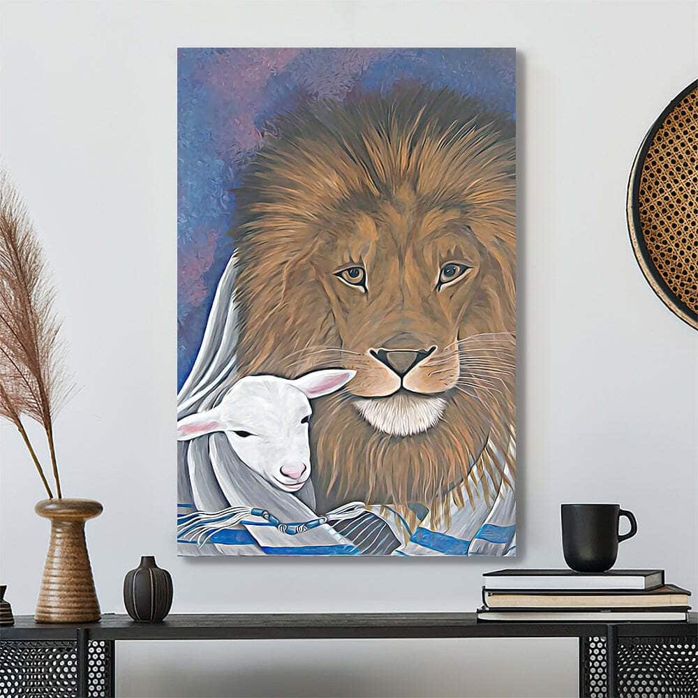 Christian Lion Lamb Jesus Canvas Print Christian Lion Lamb Jesus Canvas Print