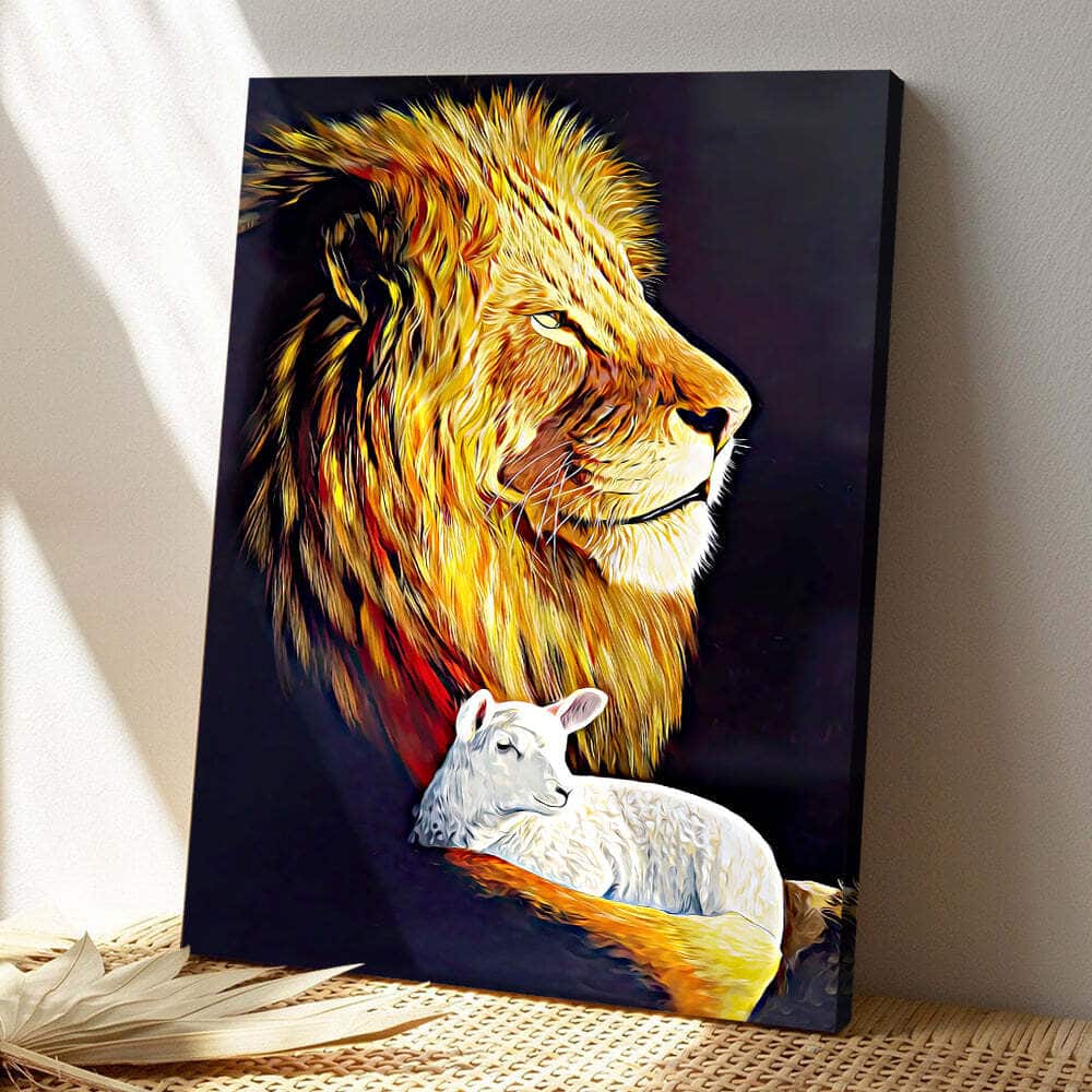 Christian Lion Lamb Jesus Christ Canvas Print Christian Lion Lamb Jesus Christ Canvas Print