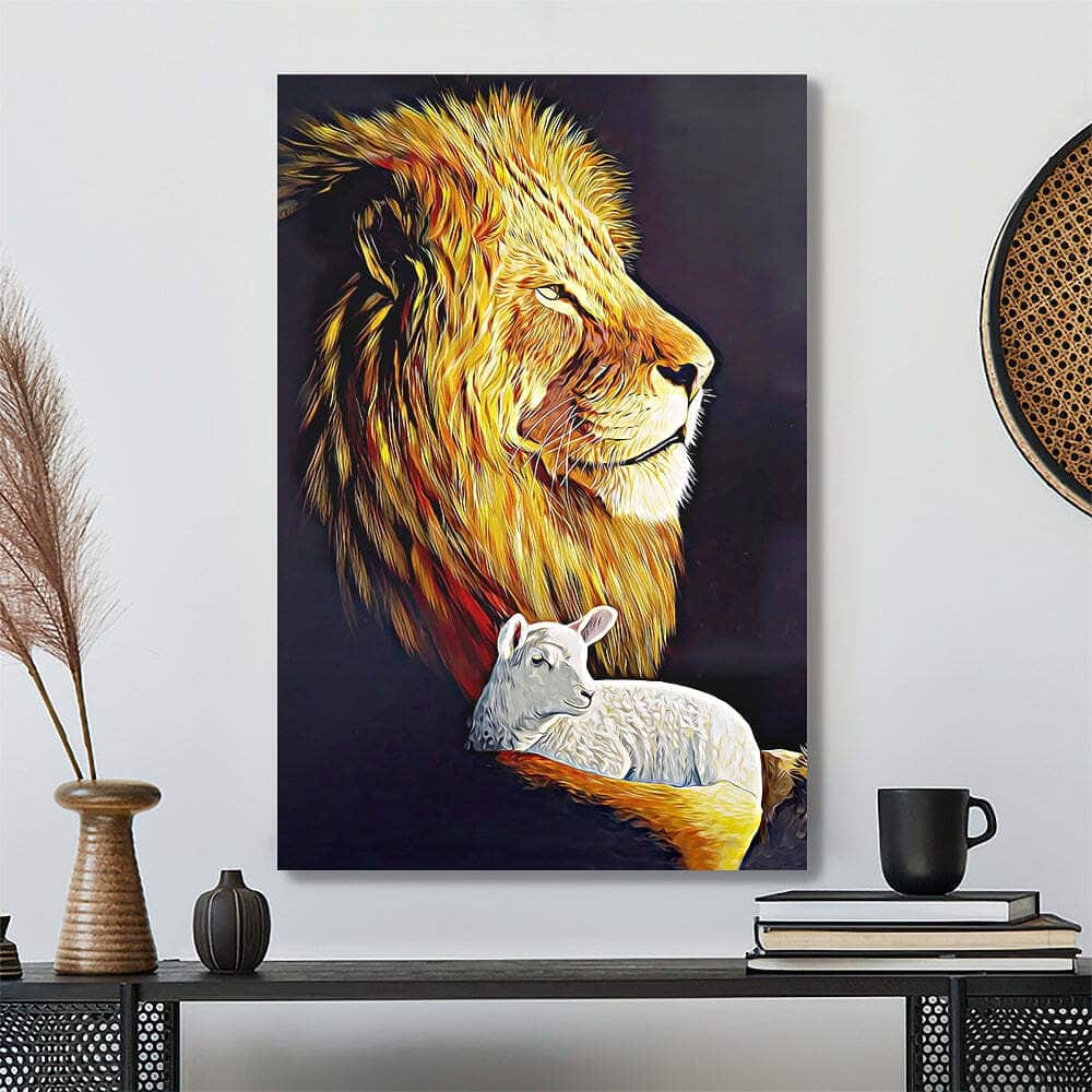 Christian Lion Lamb Jesus Christ Canvas Print Christian Lion Lamb Jesus Christ Canvas Print