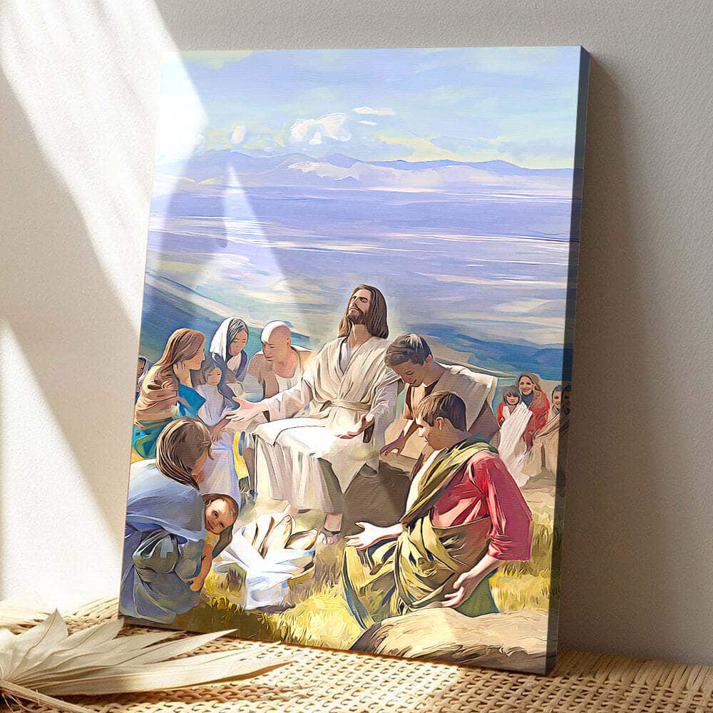 Christian Ordinary People Surrounding Jesus Canvas Print Christian Ordinary People Surrounding Jesus Canvas Print