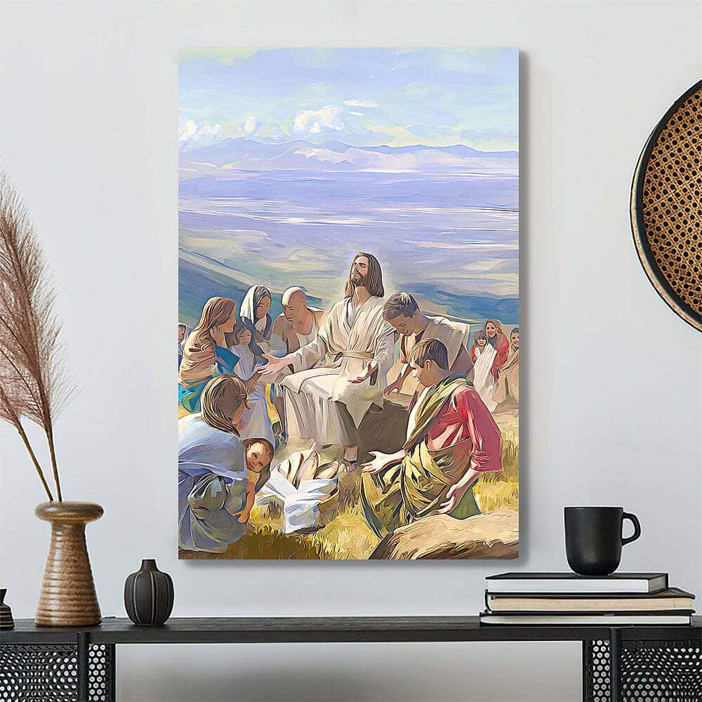 Christian Ordinary People Surrounding Jesus Canvas Print Christian Ordinary People Surrounding Jesus Canvas Print