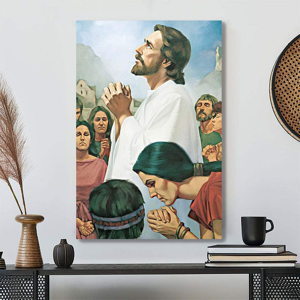 Christian Jesus Prays For His Disciples Canvas Print Christian Jesus Prays For His Disciples Canvas Print