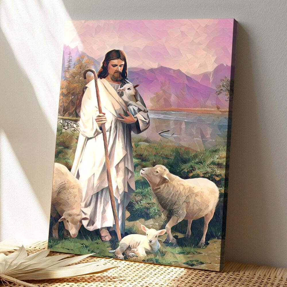 Christian Jesus And Sheep Canvas Print Christian Jesus And Sheep Canvas Print