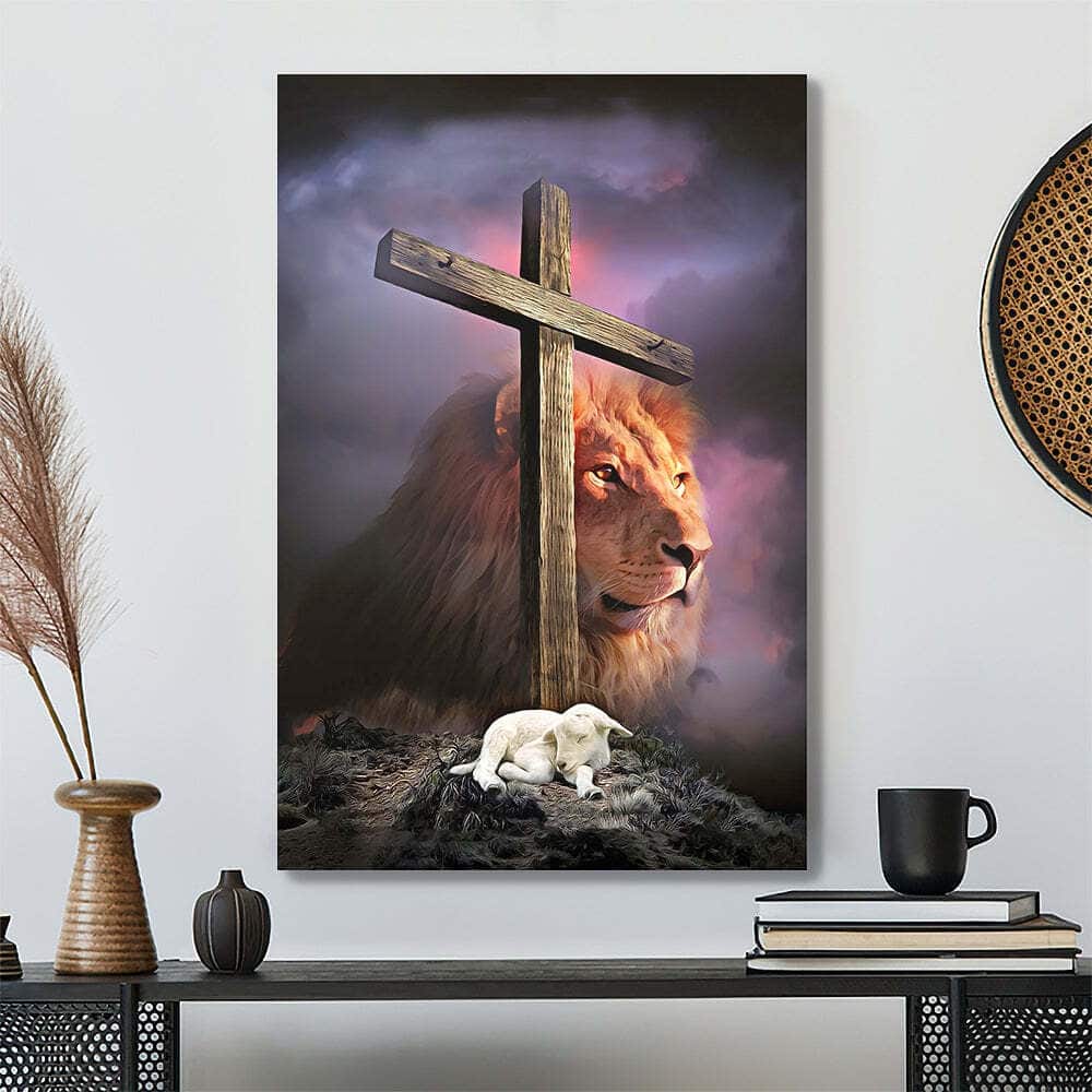 Christian Lamb Lion Jesus Canvas Print Christian Lamb Lion Jesus Canvas Print
