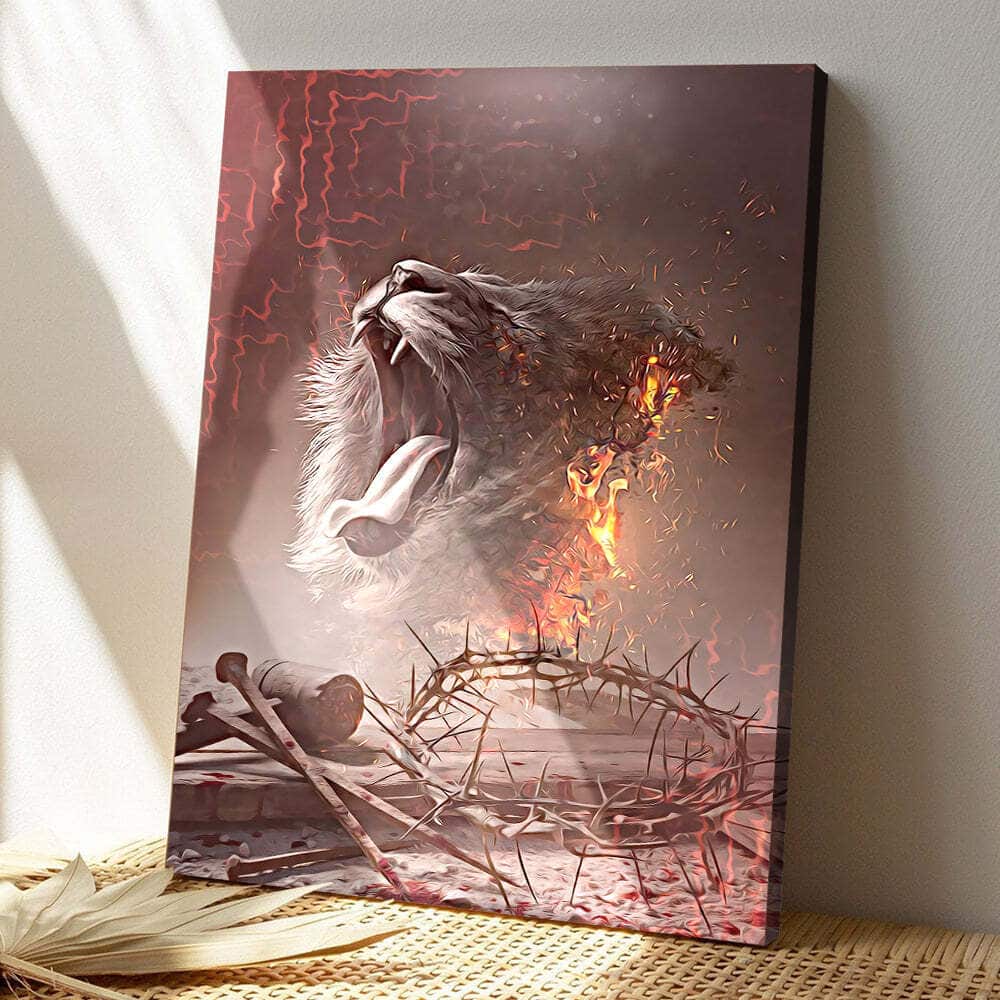 Christian Lion Bible Verse Canvas Print Christian Lion Bible Verse Canvas Print