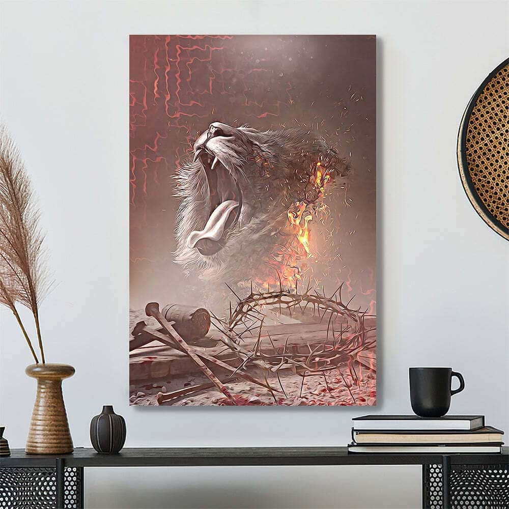 Christian Lion Bible Verse Canvas Print Christian Lion Bible Verse Canvas Print