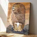 Lion Lamb Jesus Christian Canvas Print